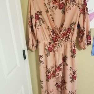 Floral hi-low romper dress